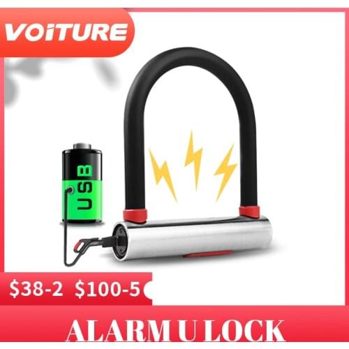 Moto Alarm Lock Special Hardened Steel Bicycle Lock MTB Road Bike Safety Anti-Theft U Lock Outdoor Cycling Accessories