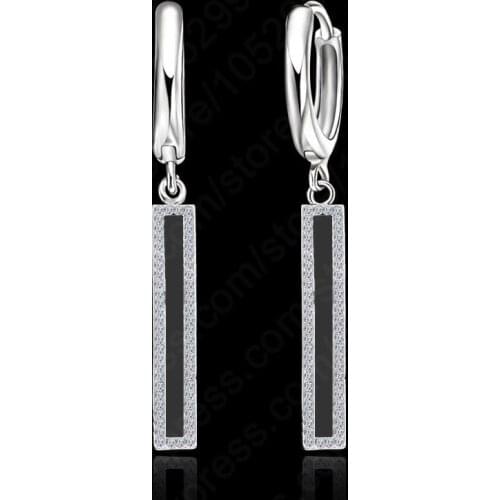 Hot Sale Women Wedding Jewelry Classic 925 Sterling Silver Oil Pendant Dangle Earrings Free Shipping