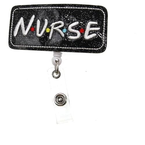 10pcs/20pcs/lot Nurse Letters Glitter Felt Medical Retractable Hospital Office Accessories Badge Holder