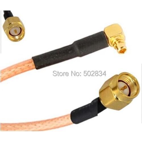 10pcs RG316 SMA Male to MMCX Male Plug RA Pigtail Adapter RG316 Cable 15cm