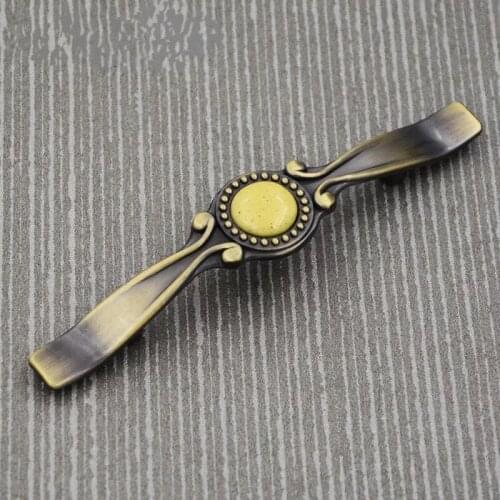 3.8"European drawer cabinet handles American Pastoral furniture knobs Yellow wheat point door handles ancient cupboar pulls 96mm