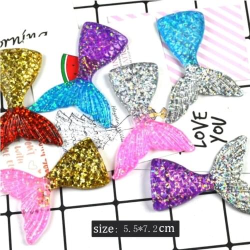 5pcs Wholesale PriceColorful Big Size Fish Mermaid Tail Resin Pendant Findings For Keyring Necklace Handmade Jewelry Accessories
