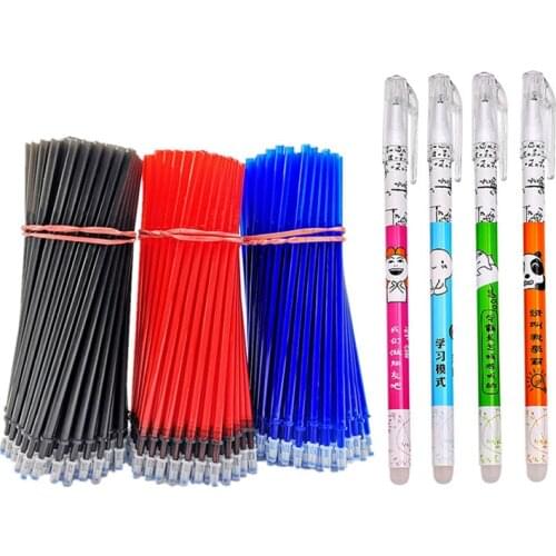 50Pcs/100Pcs Erasable Pen Refill Rod 0.5mm Blue Black Red Ink Handle Office School Writing Stationery With 4Pcs Erasable Gel Pen