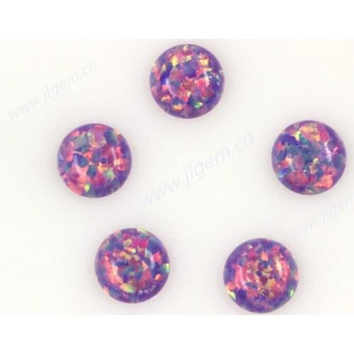 50PCs/lot) Hot Sale Synthetic Flat Bottom Cut Round Cabochon Opal Stone 3mm-5mm Price For Opal Jewelry Making