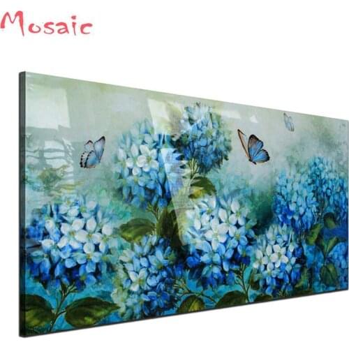 5d diy diamond Cross Stitch Blue Hydrangea Flowers Diamond Mosaic diamond painting full diamond Embroidery Patterns Rhinestones