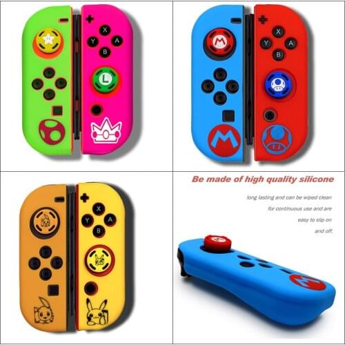 4 in 1 case for nintendo switch joycon cover games accessories controller shell thumb grip housing anime kawaii silicone gam