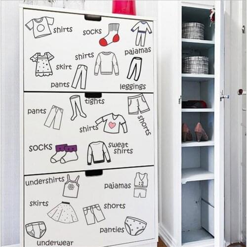 Logo DIY Clothes and Shoes Wardrobe Cabinets Decorative Wall Stickers for Door Wallpaper Removable Home Furnishing Decorative
