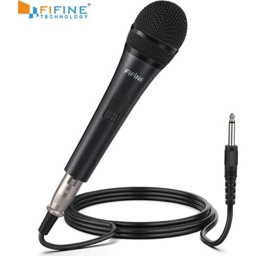 Fifine Dynamic Microphone for Speaker Vocal Microphone for Karaoke with On/Off Switch Includes 14.8ft XLR to 1/4'' Connection