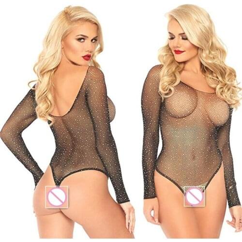 Hot Sexy Women summer bodysuit mesh sexy black see through night club party streetwear festival body one piece