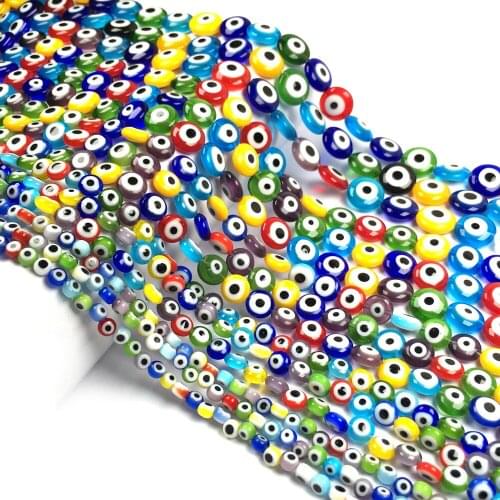 Exquisite Glass Beads Eye Patterns Loose Beads 4 6 8 10 12 MM Pick Size for Making Jewelry Necklace Bracelet Accessories