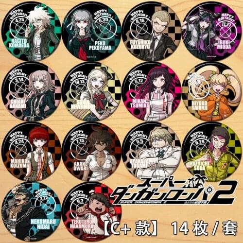 Anime Danganronpa: Trigger Happy Havoc Nagito Komaeda Figure 6870 Badge Round Brooch Pin Gifts Kids Collection Toy