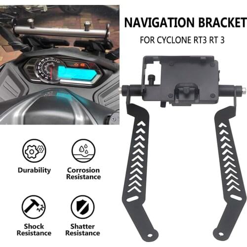 Expansion Stand Multifunction Crossbar Motorcycle Phone GPS Mount Navigation Bracket USB Wireless Charging FOR CYCLONE RT3 RT 3