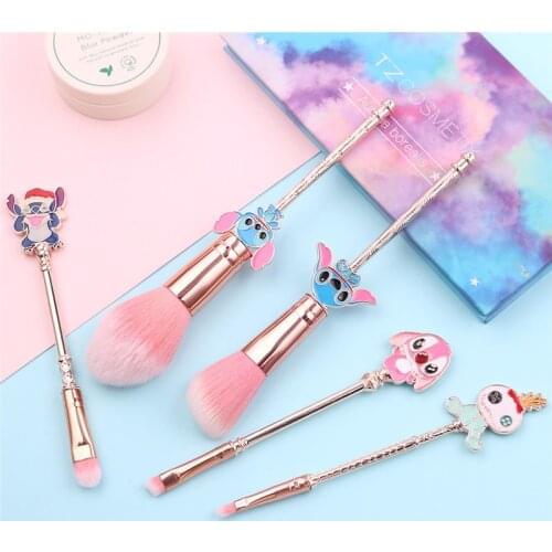 Disney A Set Of Stitch Makeup Brushes Tool Set Cosmetic Powder Eye Shadow Foundation Blush Blending Beauty Make Up Brush