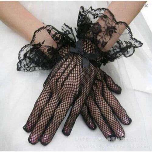2019 Newest Hot Ladies Fashion Party Costume Fingerless Floral Lace Gloves Half Finger