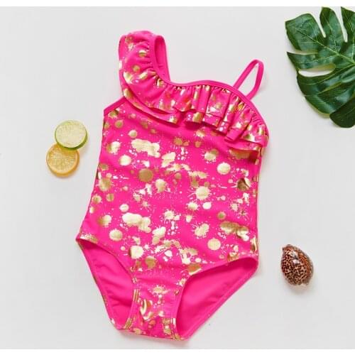 2-12Y Toddler Girls swimwear one piece swimsuit for girls Ruffle style Childrens Swimwear 2020 new Kids Bathing suit-ST221