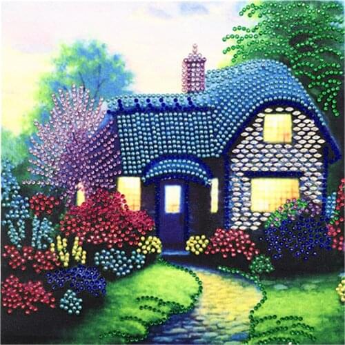 Landscape House DIY 11CT Cross Stitch Embroidery Kits Needlework Craft Set Cotton Thread Printed Canvas Home Decoration Sale