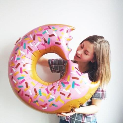 Donuts Fruit Foil Balloon ONE Year Old Birthday Party Decor Carton Donut Theme Ring Keychain Cake Topper Kids Toy Party Supplies