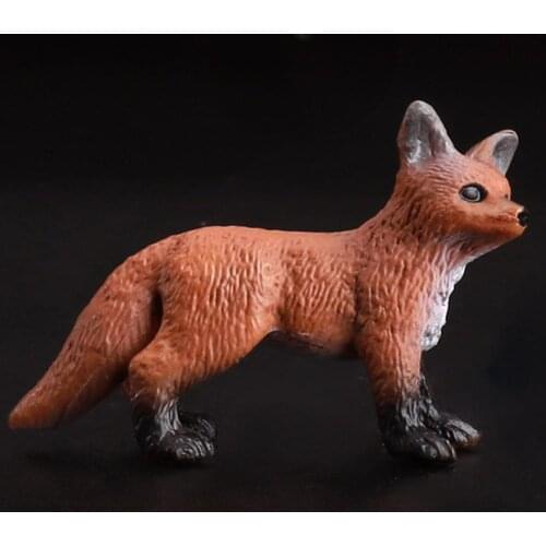Lifelike Fox Animal PVC Figurine Statue Craft Table Decor Education Kids Toy