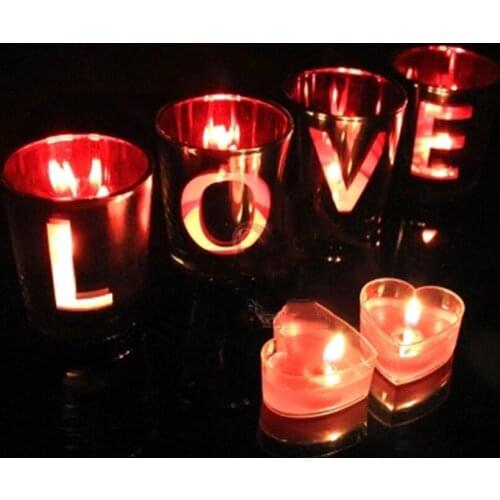 Romantic Candle Led Battery Small Candles Wedding Decoration Birthday Vela Led Proposal Proposal Home Decoration Art LOVE 60A018