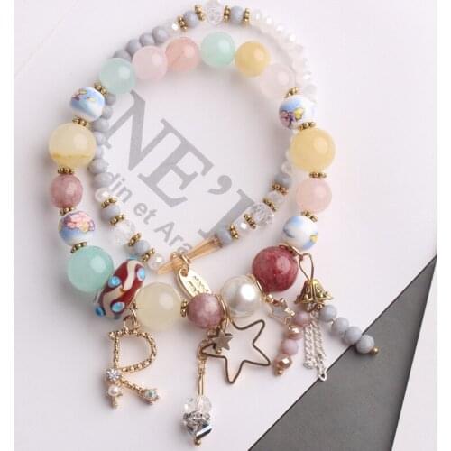 Rose sisi kpop new Korean version of simple fashion jewelry wrist bracelets for women crystal beads friendship bracelets