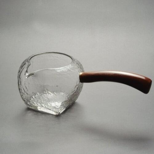 Wooden handle fair cup Japanese-style heat-resistant glass tea set