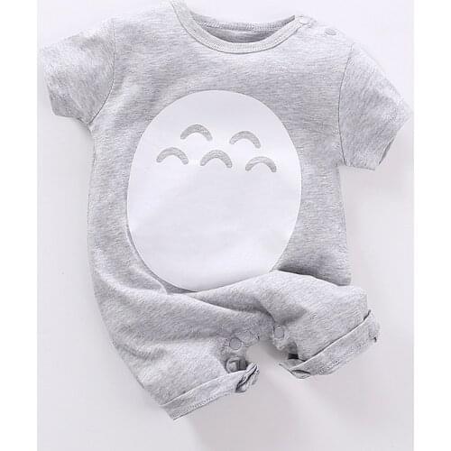 Totoro New born Baby Boy Clothes Short Sleeve Newborn Romper Cotton Infant Jumpsuit Pajamas Animal Print Things Kids Outfits