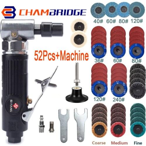Micro Air Angle Die Grinder 90 Degree Pneumatic Grinding Grinder Angle Sander with 2''Grinding Disc Power Tools Engraving Kits