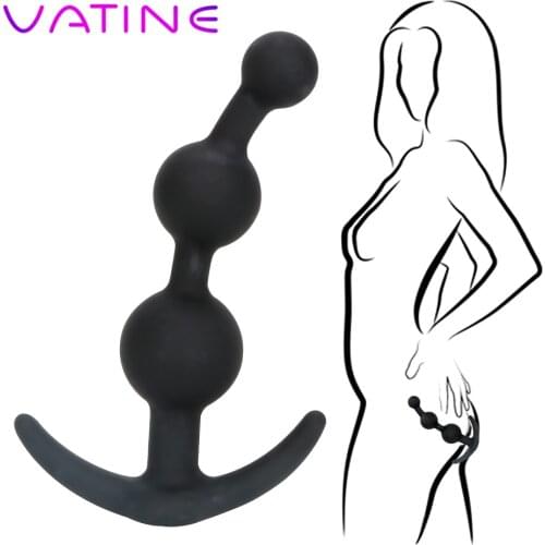 VATINE Soft Silicone G-spot Anal Bead Stimulators Butt Plug Prostate Massager Masturbator Anal Plug Sex Toys for Women Men