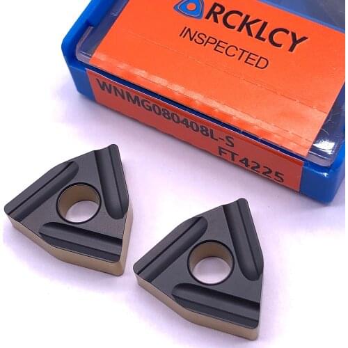 10pcs RCKLCY High Quality Lathe Tools WNMG080408 L-S FT4225 Carbide Metal External Turning Tool CVD Coat CNC Cutting