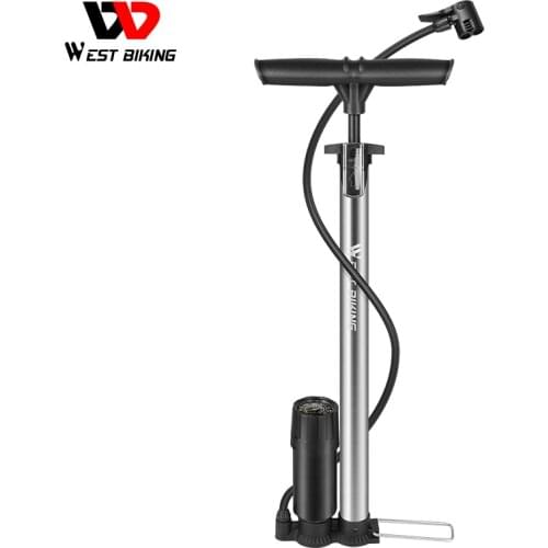 WEST BIKING Bicycle Floor Air Pump 160PSI Schrader Presta Dunlop Valve Bike Inflator MTB Motorcycle Electric Bicycle Accessories