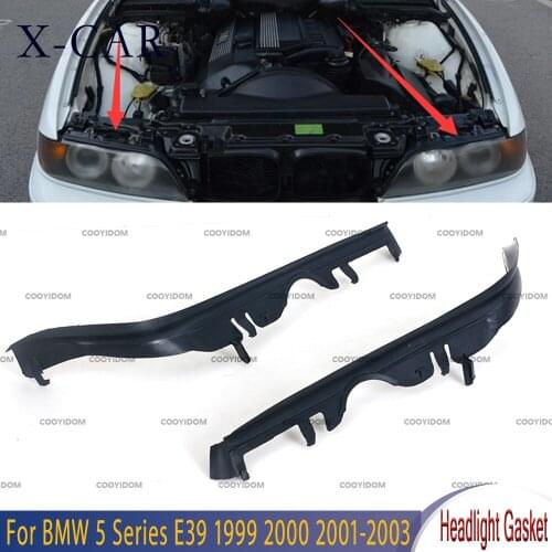 X-CAR Left Right Car Headlight Lens Shell Cover Headlight Lens Gasket Headlight Lens Gasket For BMW 5 Series E39 1999 2000-2003