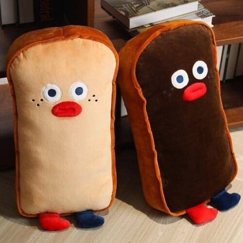 65cm Funny Cute Slice Toast Bread Plush Pillow Toys Soft Stuffed Cartoon Fast Food Doll Sleeping Pillow Cushion Home Decor Gifts