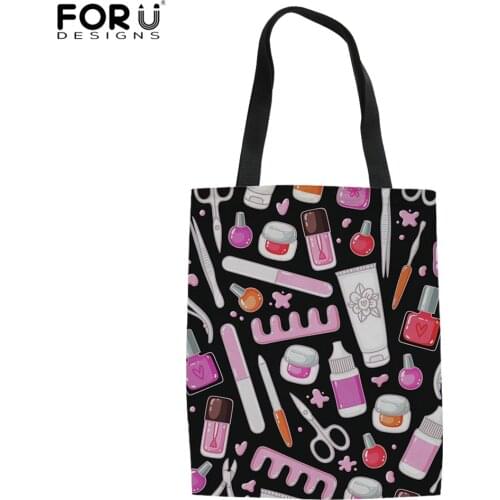 FORUDESIGNS Hair Stylist Printing Women Large Capacity Tops Canvas Shoulder Bags Fashion Reusable Outdoor Shopping Cloth Bag