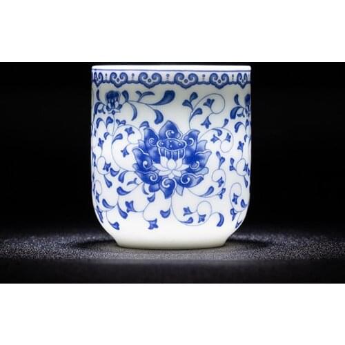 180ml Jingdezhen Blue and White Porcelain Kung Fu Tea Cup Ceramic Teacups Coffee Milk Water Cups At Home Master Cup Tea Bowl Art