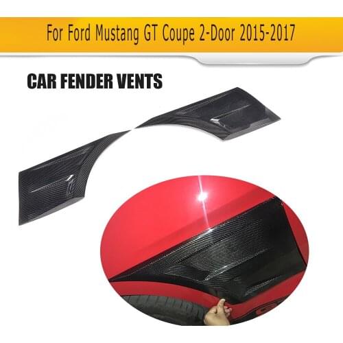 Carbon Fiber fender vents decorative cover trim for Ford Mustang Coupe 2 Door 2015 2016 2017 Car Accessories 2PCs