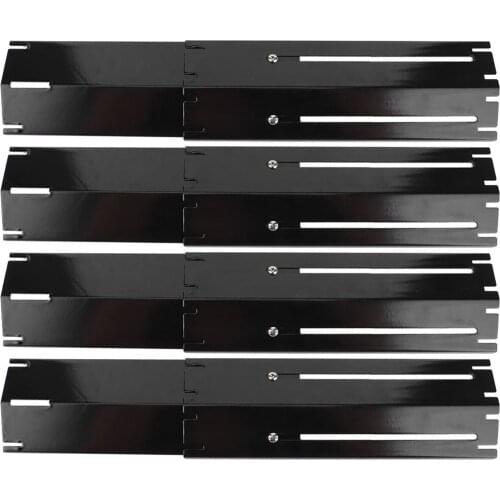 4pcs Universal Heavy Duty Adjustable Porcelain Steel Heat Plate Replacement Shield Heat Tent Burner Cover For Gas Grill