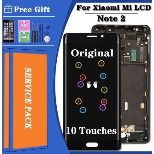 5.7" Original Note 2 For Xiaomi Note 2 Mi Note 2 Axisinternational LCD Screen Display+Touch Panel Digitizer Frame For Mi Note 2