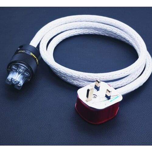 AHSY Silver 8ag OCC Silver Plated HIFI CD Audio Line HIFI Amplifier, Bile Duct DVD Cable Line Hifi Power Cord