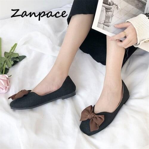 NEW Flat Shoes Women Butterfly Ballerina Ballet Flat Ladies Shoes Solid Color Slip on Square Toe Casual Platform Shoes Woman