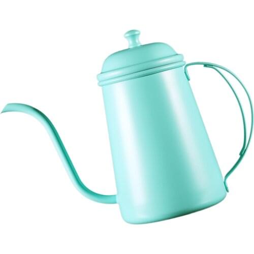 Coffee Pot Stainless Infuser Hand Drip Narrow Spout Kettle 700ml Mint Green for Blooming and Leaf Tea as Teakettle
