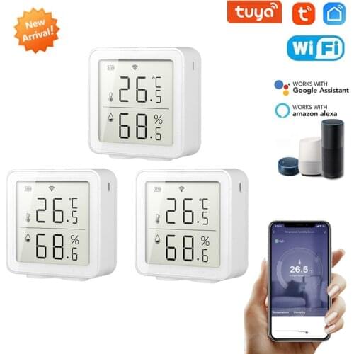 Tuya WIFI LCD Display Temperature And Humidity Sensor Indoor Hygrometer Thermometer Work With Alexa And Google Home Assistant