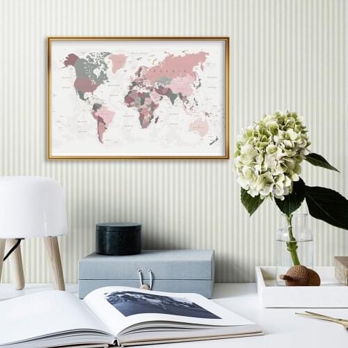 A2 Size The Retro World Map Decorative Poster Vintage Canvas Painting Living Room Home Decoration Children Study Supplies
