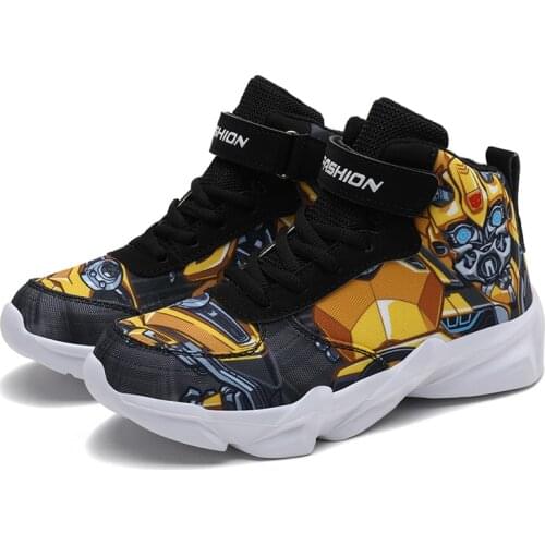 Kids Casuals Cartoon Shoes For Boys Toddler Basketball Running Shoe Kid Children Robot Sports Boot Sneakers Cartoon Kid Shoes