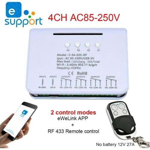 DIY EWelink WiFi Smart Garage Door Opener Controller 433mhz RF Remote Control Switch Receiver Voice Control Alexa No Hub Needed