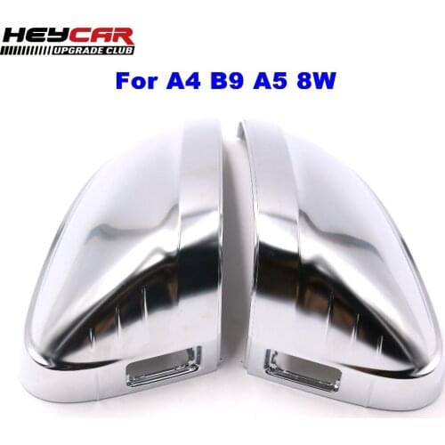 For Audi A4 B9 A5 8W Support Matt Chrome Silver Mirror Case Rearview Mirror Cover Shell