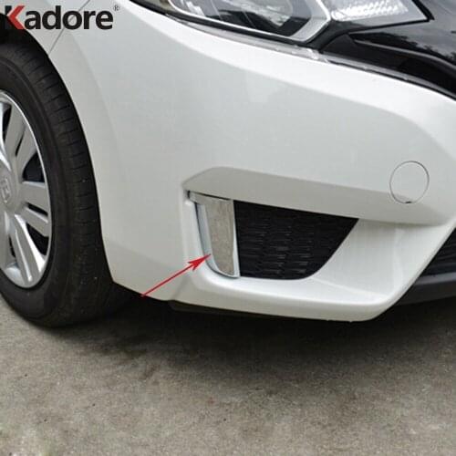 For Fit Jazz 2014 2015 Chrome Front Foglight Fog Light Eyebrow Bumper Cover Trim Car Protect Exterior Accessories