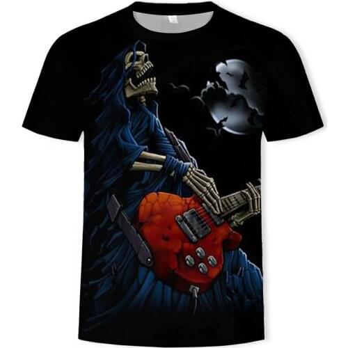 Funny T Shirt Skull Men 3D High Definition Printed Street Hip-Hop Casual Fitness clothing Asian plus-size 6XL