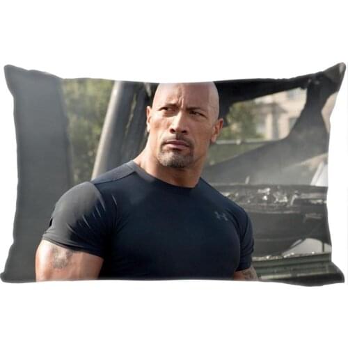 Hot Sale Dwayne Johnson Rectangle Pillowcase Custom Home textile Zipper Pillowcase Pillow Cover Size 45*35cm (one side) Print