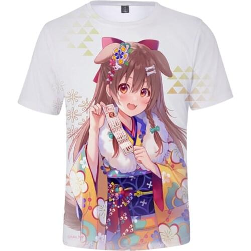 HOLOLIVE VTuber Inugami Korone 3D Spring Summer Preppy Style Men/Women Street Clothes T-shirt Japan Kawaii Retro Innovation