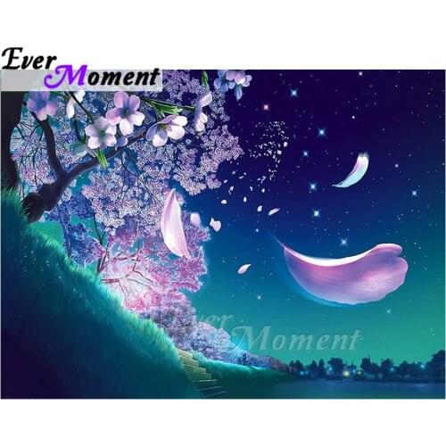 Ever Moment Diamond Painting Mosaic Tree Petal Full Square Drill Cross Stitch Picture Of Rhinestone Diamond Embroidery ASF1581